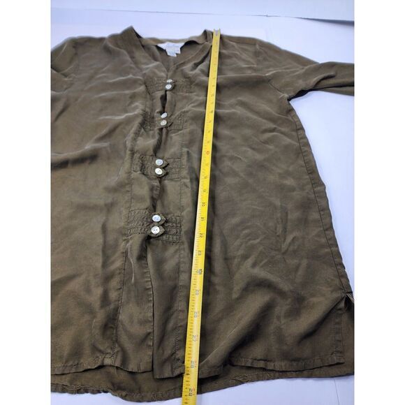 Vintage Anne Carson‎ 100% Pure Silk Shell Button Blouse Top Womens Size M Med - Picture 9 of 11